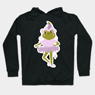 Fairy Princess Ballerina Frog - Cute Cottagecore Sticker Hoodie